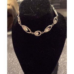 Women's Givenchy Silver-Tone Crystal Bracelet, One Size